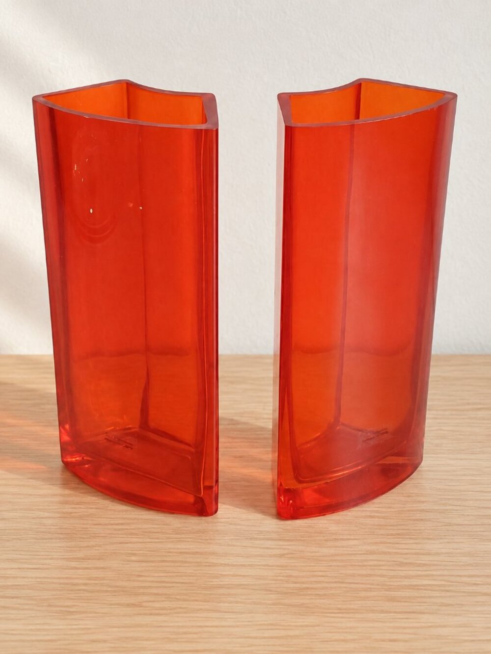 IKEA IVAR LEDANG Modular Vase Set 2 Orange Red Sectional Vases Vintage